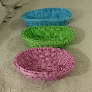 Three Baskets : Green, Blue & Pink